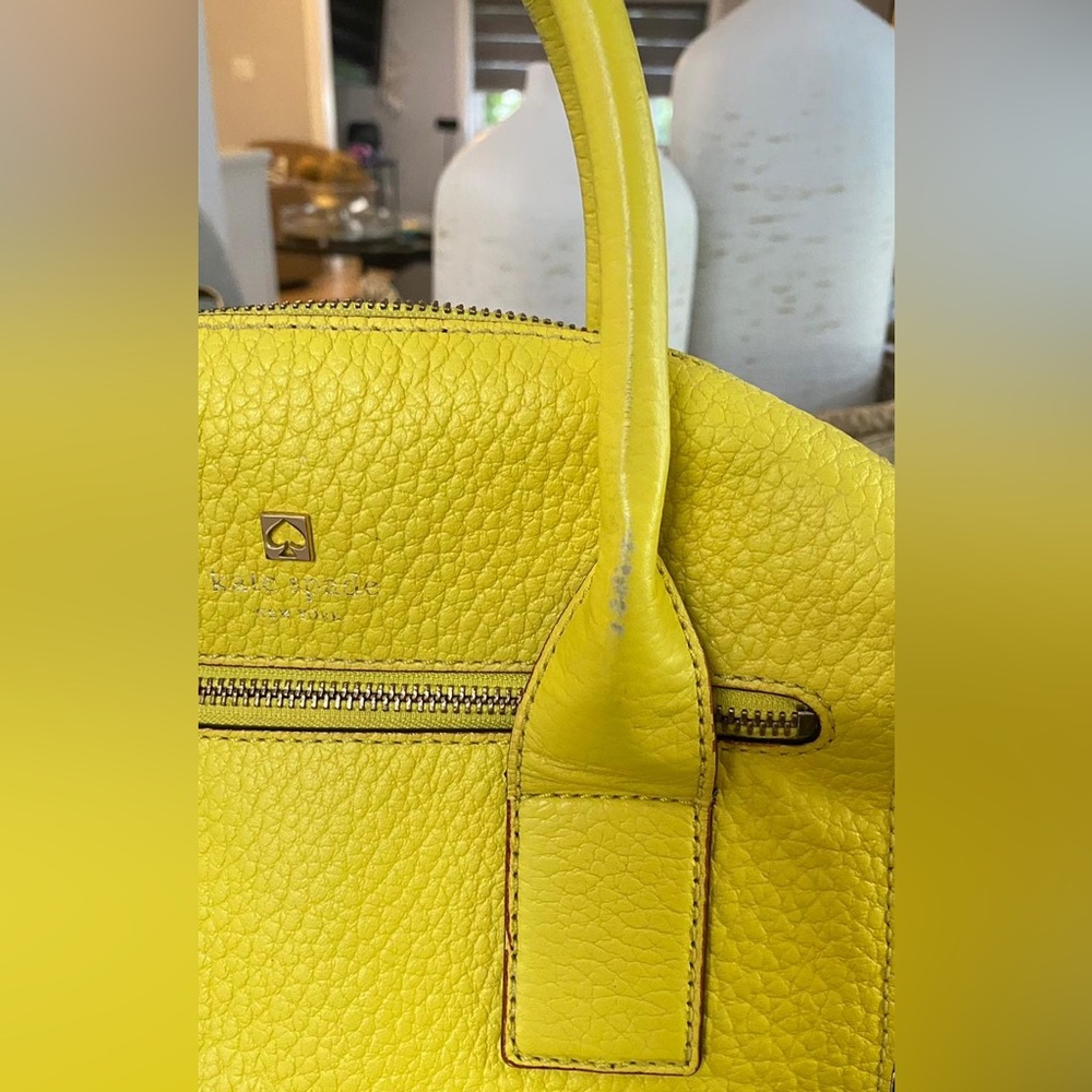 Kate Spade Yellow Womens Satchel Leather Purse Handbag - Picture 9 of 9